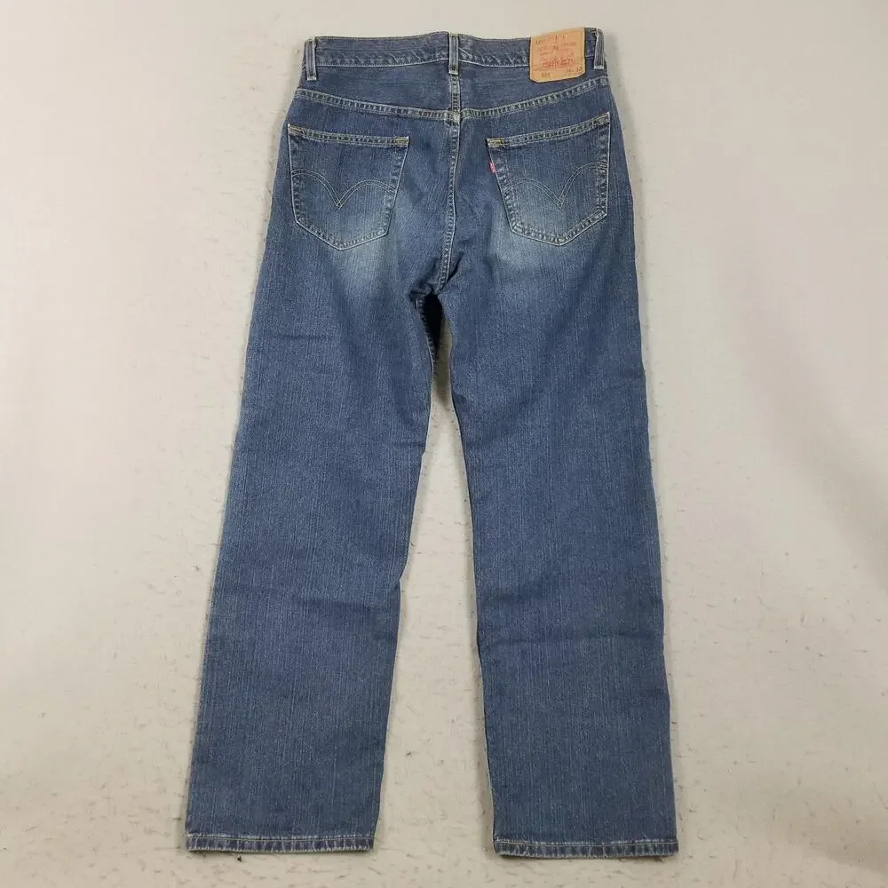 Levis 559 Relaxed Straight Jeans Mens 34x32 Blue Medium Wash 100% Cotton Denim‎